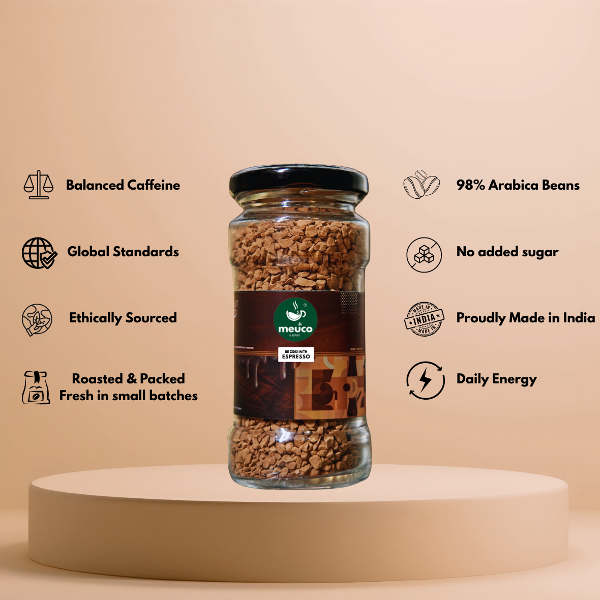 Be Ziddi With Espresso & Hazelicious Hazelnut Premium Instant Coffee 50 gms