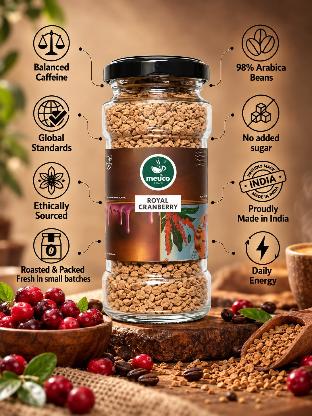 Royal Cranberry Premium Instant Coffee 50 gms
