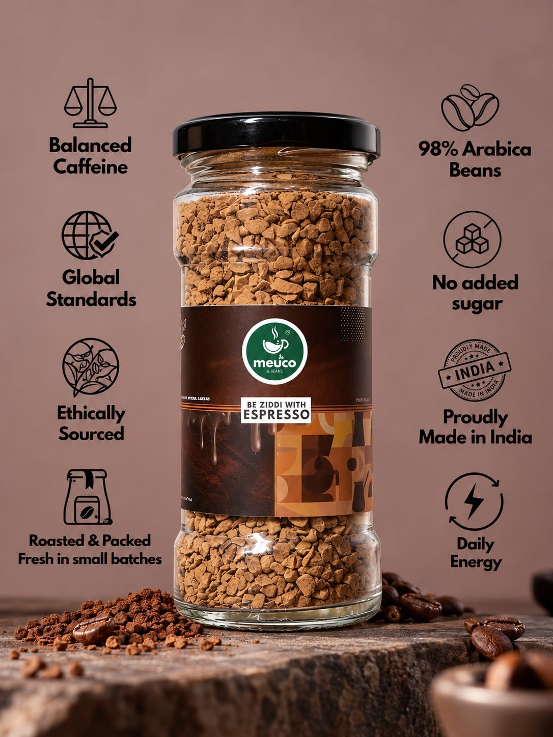 Be Ziddi With Espresso  Premium Instant Coffee 50 gms