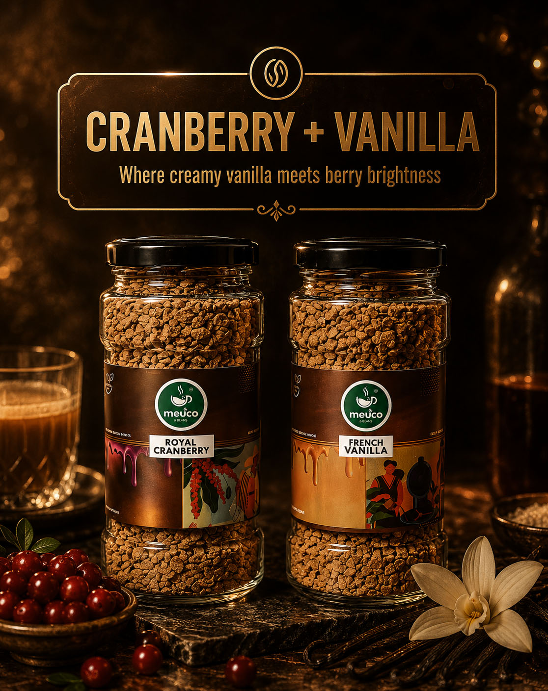 Royal Cranberry & French Vanilla Combo Premium Instant Coffee 50 gms