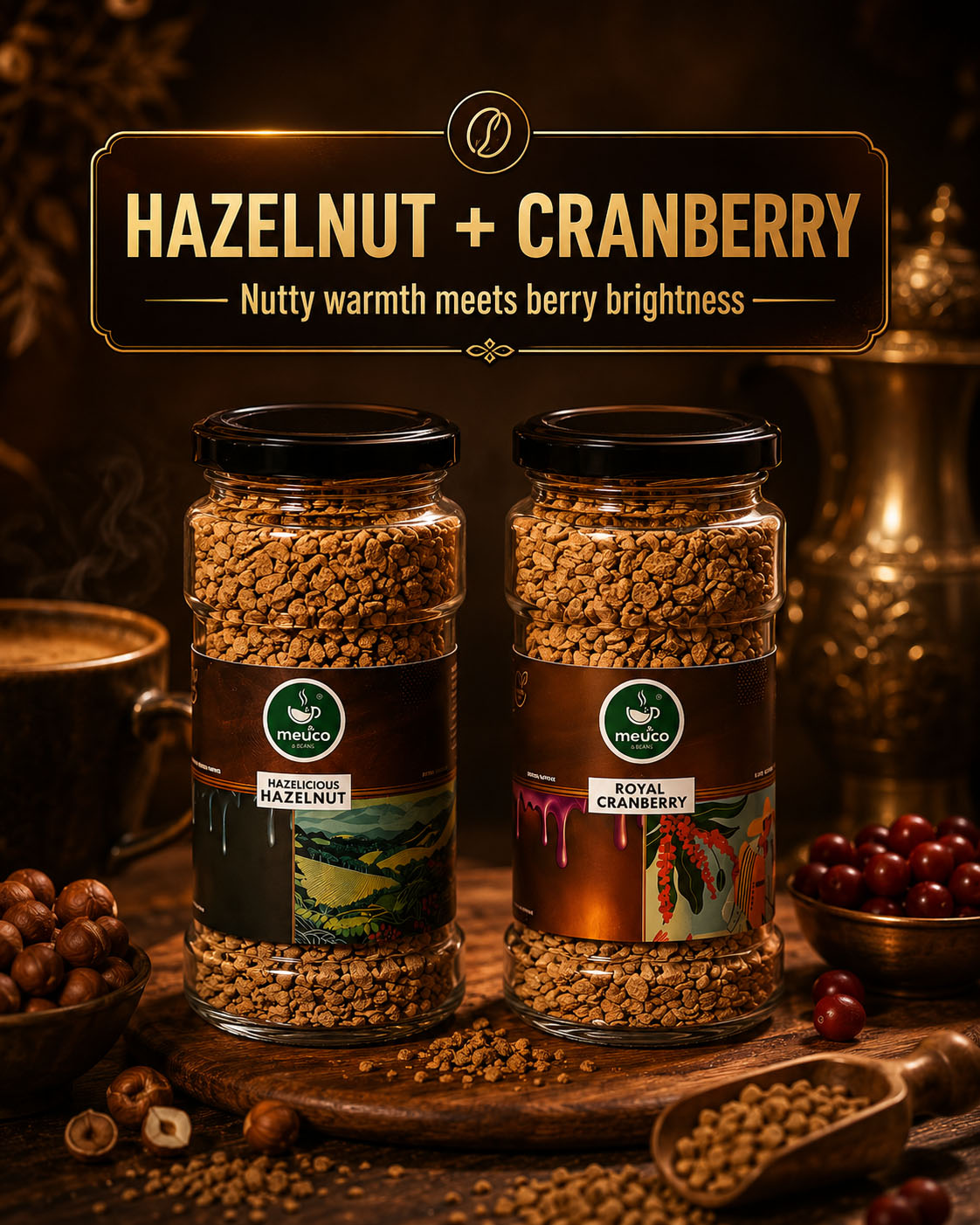 Hazelicious Hazelnut & Royal Cranberry Combo Premium Instant Coffee 50 gms