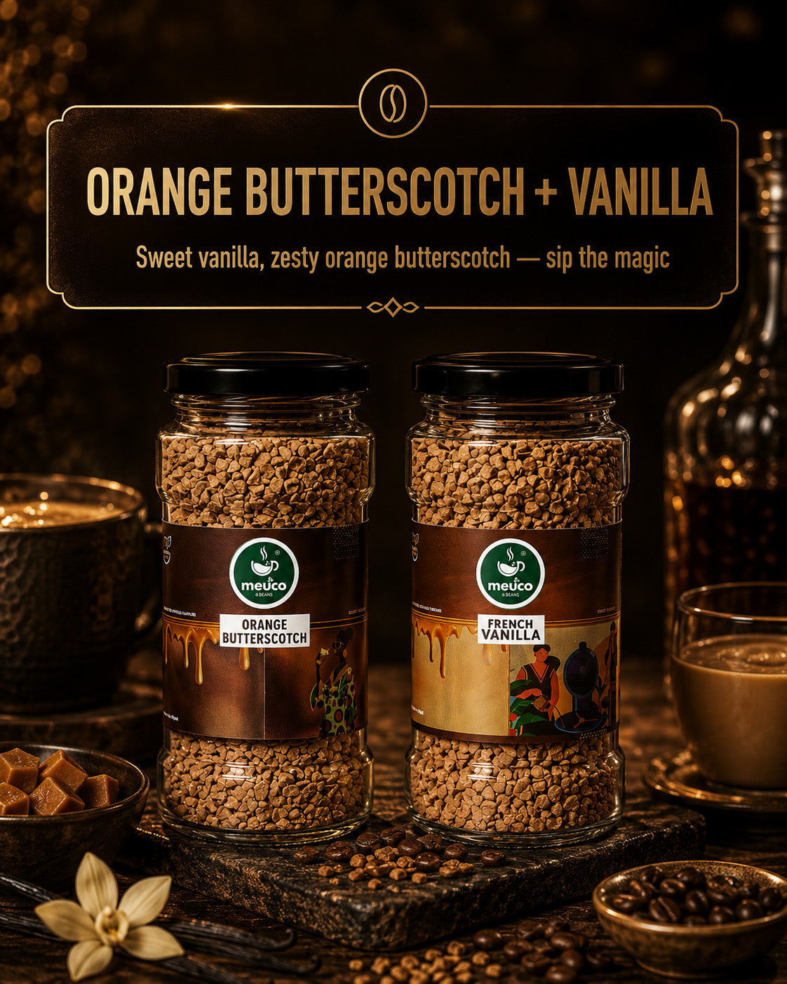 Orange Butterscotch & French Vanilla Premium Instant Coffee 50 gms
