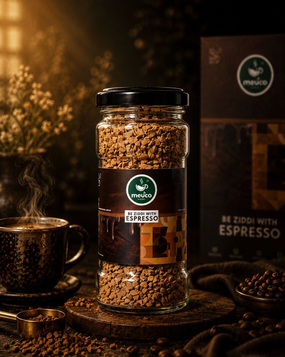 Be Ziddi With Espresso & Hazelicious Hazelnut Premium Instant Coffee 50 gms - Meuco