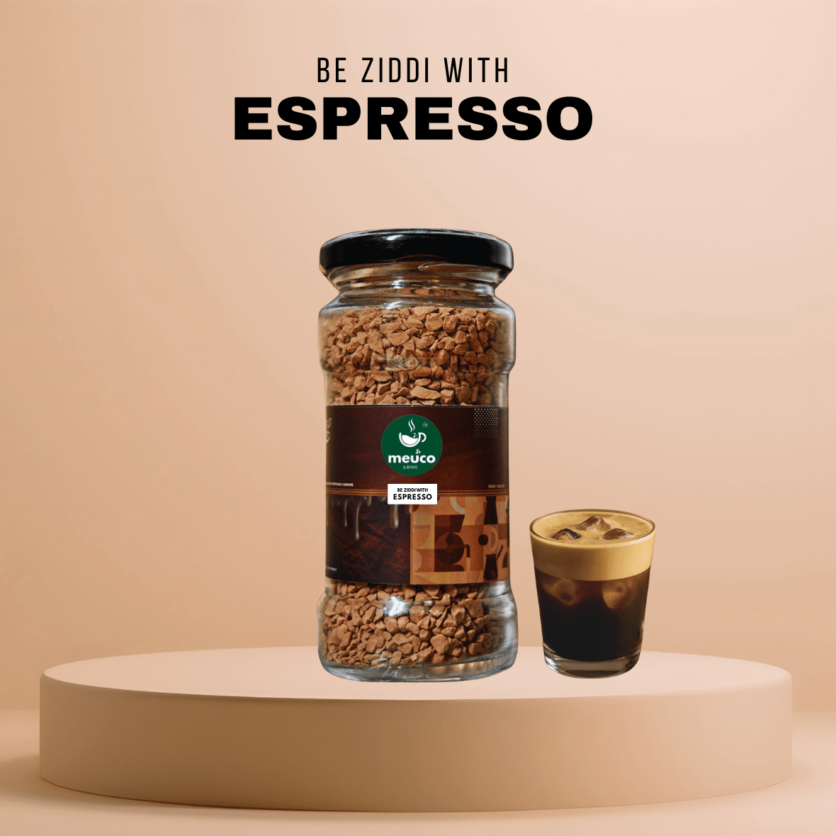 Be Ziddi With Espresso Premium Instant Coffee 50 gms - Meuco