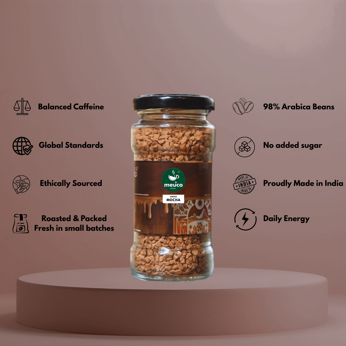 Choco Mocha Premium Instant Coffee 50 gms - Meuco