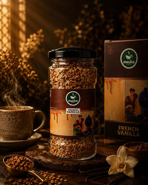 French Vanilla & Swarn Caramel Premium Instant Coffee 50 gms - Meuco