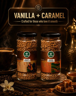 French Vanilla & Swarn Caramel Premium Instant Coffee 50 gms - Meuco